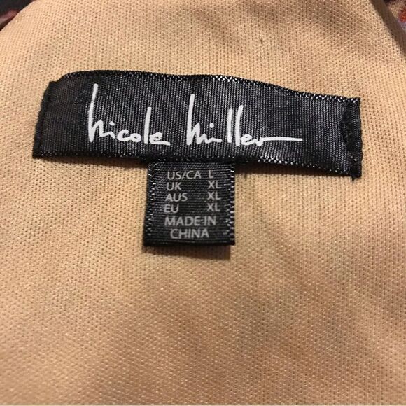 Nicole Miller Maxi Dress Women’s Size Large Violet Tulip Animal Print Satin NWT - Picture 9 of 12